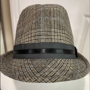 Angela & William plaid fedora wool blend hat size L/XL